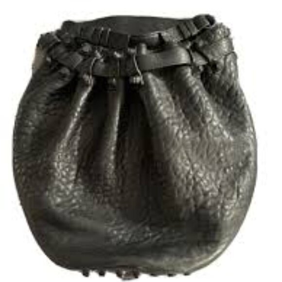 Alexander Wang Shredded Leather Black Studded Diego Convertible Bag - Picture 3 of 6